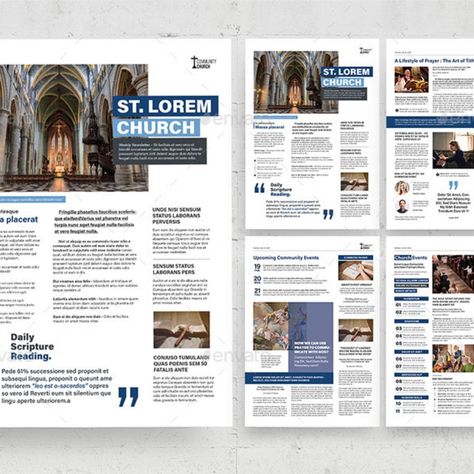 Church Newsletter Template Church Newsletter Ideas, Church Layout, Newsletter Design Layout, Newsletter Sample, School Magazine, Newsletter Template Free, Church Newsletter, Newsletter Ideas, Newsletter Layout