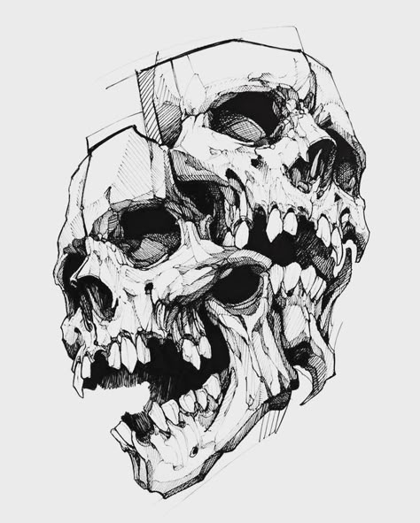 Skull Art Drawing, Skulls Drawing, Sketch Tattoo Design, Dark Art Tattoo, Skull Tattoo Design, Tattoo Sketch, Skull Artwork, Tattoo Art Drawings, Dark Art Drawings