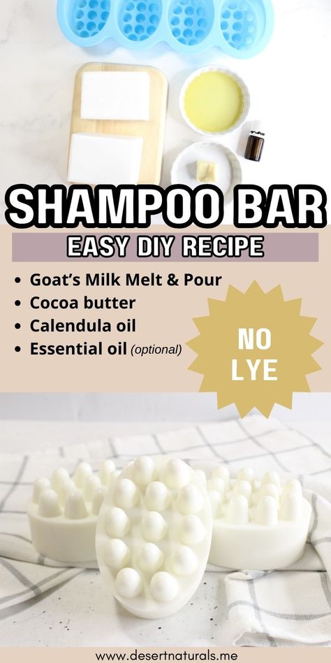 photo of easy diy shampoo bar recipe with goat milk melt and pour soap, essential oil, and lye free. How To Make Shampoo Bars Without Lye, Diy Shampoo Bar For Frizzy Hair, Rosemary Shampoo Bar Recipe, Homemade Shampoo And Conditioner Bars, Diy Shampoo Bar No Lye Easy Recipes, Coconut Soap Recipe Melt And Pour, No Lye Shampoo Bar Recipe, Goats Milk Shampoo Bar Recipe, Lye Free Shampoo Bar Recipe