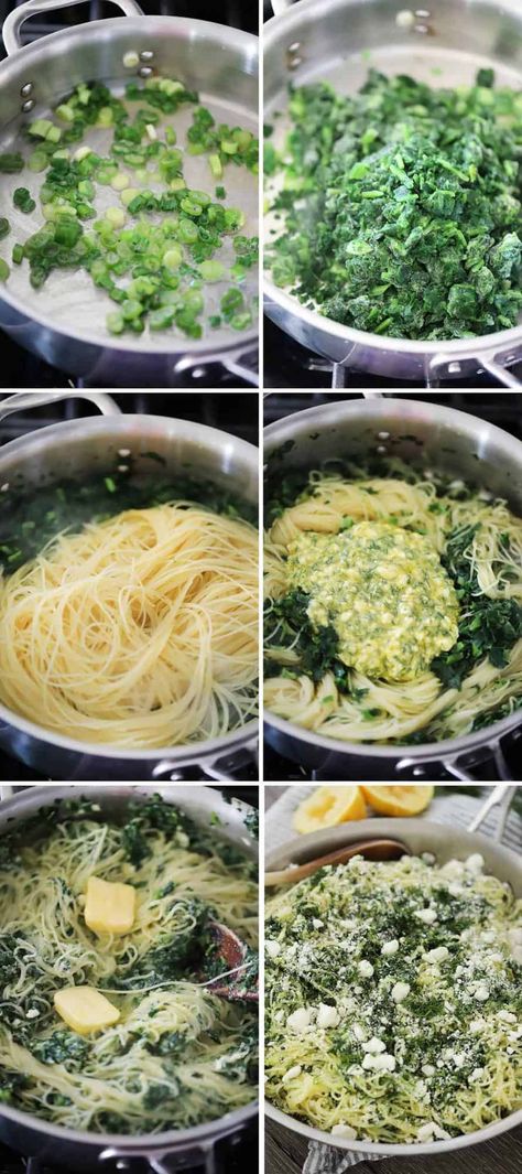 Easy Spanakopita, Recipe With Eggs, Spanakopita Recipe, Spaghetti With Spinach, Easy Mediterranean Diet Recipes, Spinach Feta, Greek Pasta, Lemon Dill, Greek Flavors