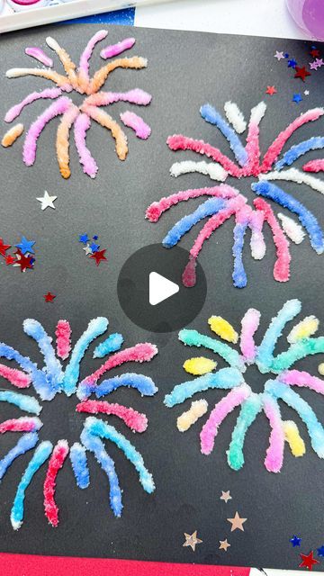 Deena Keller on Instagram: "Salt Painted Fireworks 🧨 follow @abcdeelearning for more kids ideas. Use card stock paper for best results 🎨" Salt Painting Fireworks, Firework Salt Painting For Kids, Firework Salt Painting, Salt Fireworks Craft, Fireworks Crafts For Toddlers, Firework Painting For Kids, Fireworks Art For Kids, Firework Art For Kids, 4th Of July Crafts For Kids