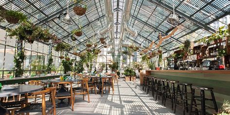 Greenhouse Addition, Greenhouse Restaurant, Greenhouse Cafe, Glass Restaurant, Outdoor Restaurant Design, Los Angeles Restaurants, Cap Ferret, Luxury Estate, Outdoor Restaurant