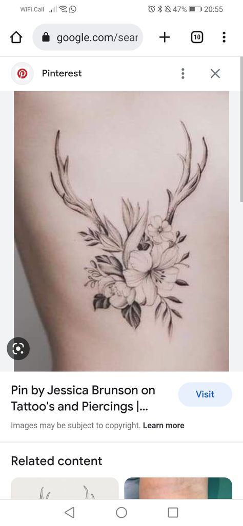 Antler Tattoos For Women, Antler Tattoos, Elk Tattoo, Antler Tattoo, Leaf Tattoos, Flower Tattoos, Antlers, Maple Leaf Tattoo, Beauty Skin