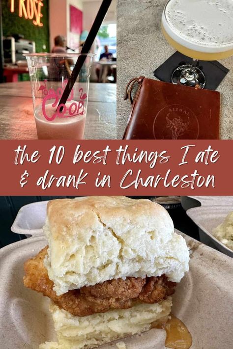 Charleston Food Diary: The 10 Best Things I Ate & Drank There | There's no question that Charleston is a foodie city! Here are the 10 best dishes, coffees, and cocktails I sampled in South Carolina's jewel of a city. Best coffee in Charleston, best cocktail in Charleston, what to eat in Charleston. #charleston #foodietravel Dinner Charleston Sc, Charleston Sc In December, Charleston Food, Bourbon Cherries, Planning Trips, Lamb Burgers, Iced Chai, Cinnamon Butter, Oat Cakes