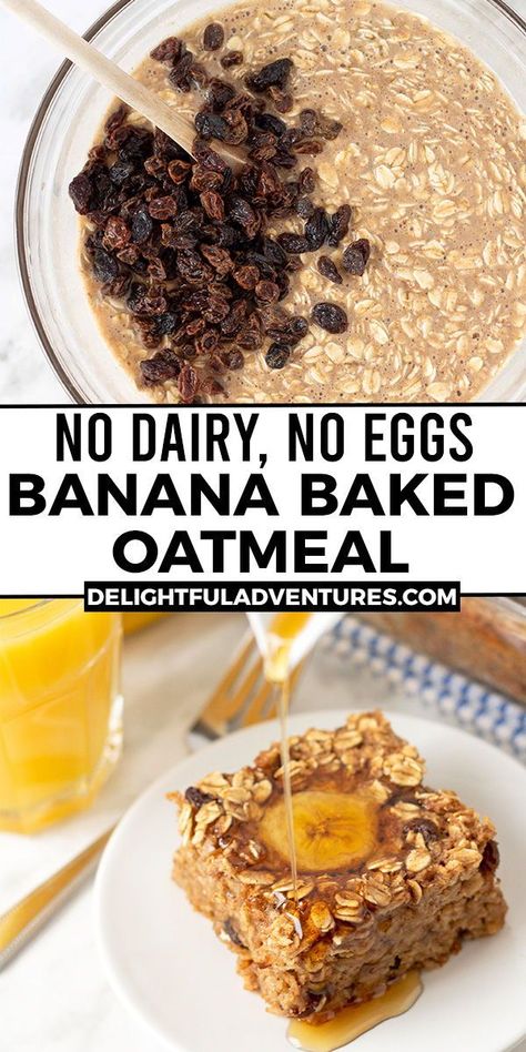 No Egg Oatmeal Bake, Eggless Oatmeal Bake, Baked Oatmeal Egg Free, Quick Baked Oatmeal For One, Baked Oatmeal Recipes No Eggs, Egg Free Baked Oatmeal, Baked Oatmeal Without Eggs, No Egg Baked Oats, Eggless Baked Oatmeal