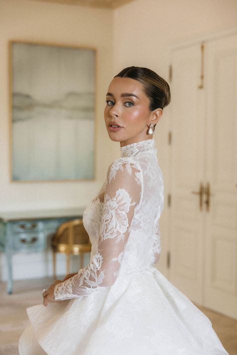 Sierra Furtado and Sam Winkler’s Ballerina-Core Wedding with European Touches in Montecito - Over The Moon Monique Lhuillier Lace, Sierra Furtado, Live Painter, Digital Film, Bridal Fashion Week, Bride Wear, Little White Dresses, So Grateful, Over The Moon