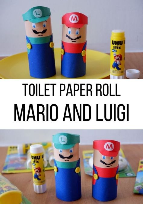 It's Super Mario Day on 10th March and we're gearing up with some awesome Super Mario Crafts and Activities for kids to have fun with! Super Mario Fine Motor Activities, Mario Toilet Paper Roll, Mario School Activities, Super Mario Diy Crafts, Super Mario Bros Crafts For Kids, Super Mario Arts And Crafts, Mario Brothers Crafts, Mario Stem Activities, Easy Super Mario Crafts