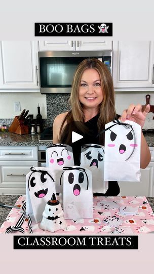 3.7K views · 952 reactions | CLASSROOM BOO BAGS 👻 these are super cute and super affordable treats to give out. I drew different faces on each one and filled them with the cutest little ghost sticky notes and treats! Everything I used to make these is linked in my LTK #halloween #boobag | Ryan Armendariz Boo Bags, Classroom Halloween, Classroom Halloween Party, Boo Boo Bags, Different Faces, Classroom Treats, Little Ghost, Holiday Craft, Fall Party