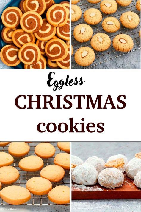 No Egg Gingerbread Cookies, Egg Free Cookies Christmas, Eggless Christmas Baking, Christmas Cookies No Eggs, Christmas Cookies Without Eggs, Eggless Cookies Recipes Egg Free, No Egg Cookies Recipes, Eggless Christmas Desserts, Eggless Christmas Cookies