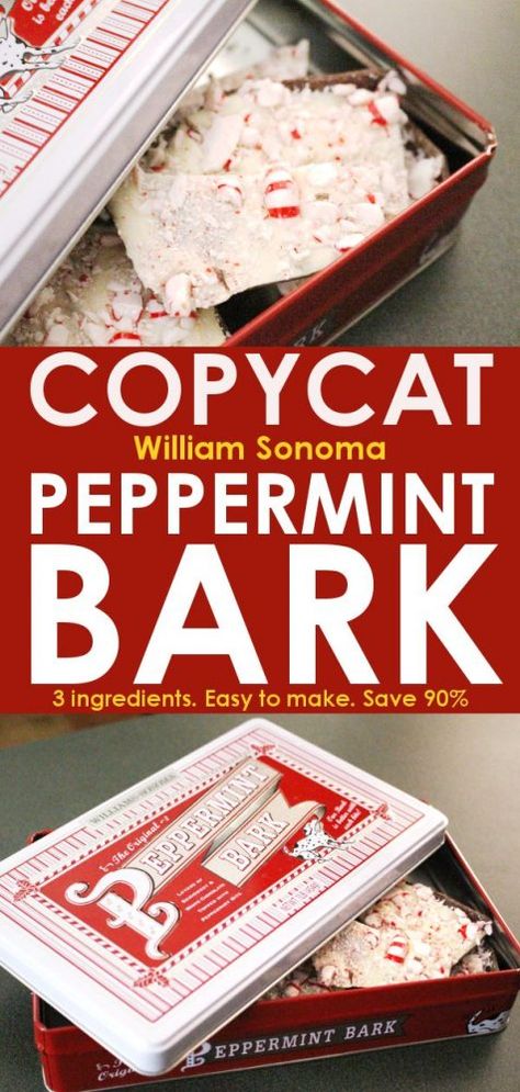 Forget the expensive William Sonoma version - this easy peppermint bark recipe will let you make your own in just minutes! And with only 3 ingredients, you probably have everything you need right now! Best Peppermint Bark Recipe, Pepermint Bark, Easy Peppermint Bark Recipe, Easy Peppermint Bark, Christmas Peppermint Bark, Peppermint Bark Recipe, Homemade Peppermint Bark, Peppermint Bark Recipes, Easy Dessert Recipes Christmas