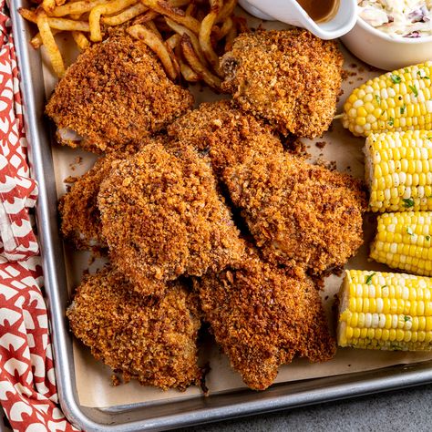 Oven Baked KFC (Kentucky Fried) Chicken Fried Chicken Recipe Oven, Fried Chicken In Oven, Kentucky Fried Chicken Recipe, Chicken Recipe Oven, Kfc Chicken Recipe Copycat, Kentucky Chicken, Recipe For Kentucky Fried Chicken, Chicken In Oven, Kfc Style Chicken