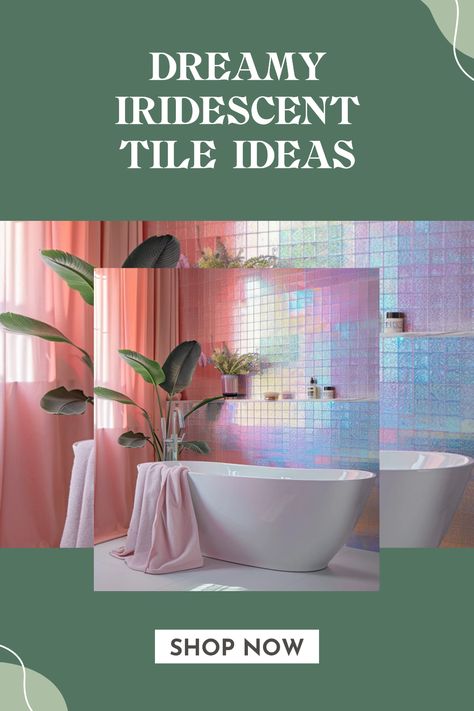 Discover enchanting iridescent tile ideas for your bathroom that can transform it into a stylish retreat. These tiles add a dreamy effect to any space, making your bathroom feel luxurious and bright. Experiment with different color blends and mosaic patterns to create a unique look. From shimmering shower surrounds to stunning backsplashes, iridescent tiles can bring visual appeal and elegance to your home. Explore how these stylish designs can enhance small or large bathrooms and create an oasis of tranquility. Iridescent Tile Bathroom, Unique Shower Tile, Unique Subway Tile, Sparkle Tiles, Iridescent Tiles, Tile Bathroom Ideas, Glass Tile Bathroom, Iridescent Tile, Turquoise Tile