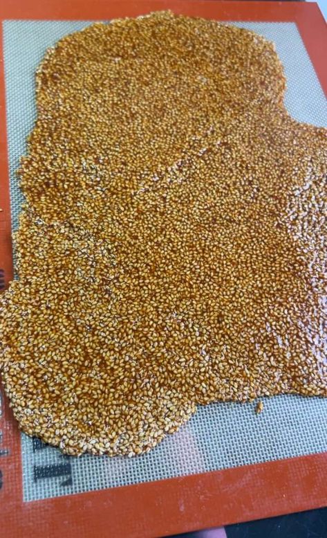 Sesame Snaps - MOSTLYFOODANDTRAVEL Sesame Brittle Recipe, Easy Indian Sweets, Sesame Brittle, Sesame Snaps, Seed Crackers, Brittle Recipes, Silicone Baking Sheet, Healthy Bars, Sesame Seed