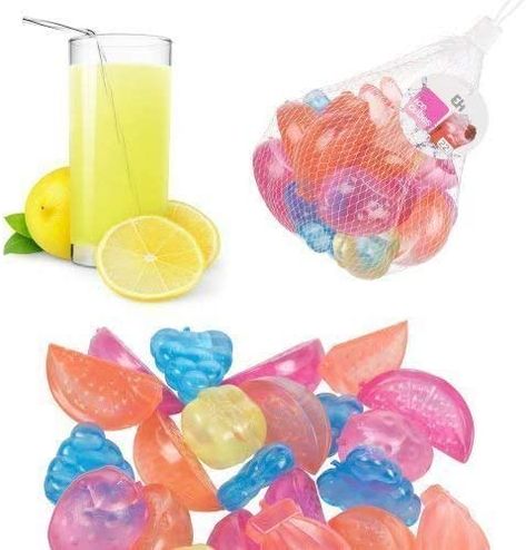 EXCELLENT HOUSEWARES Reusable Assorted Fruit Shaped Ice Cubes - 18 Pieces Shaped Ice Cubes, Reusable Ice Cubes, Plastic Ice Cubes, Flamingo Design, Drinks Bar, Ice Cube Molds, Fruit Cocktails, I Love My Friends, Cute Fruit