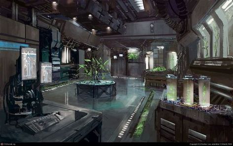 Sci Fi Laboratory Concept Art, Futuristic Lab, Sci Fi Laboratory, Concept Art Landscape, Laboratory Design, Sci Fi Architecture, Labs Art, Spaceship Interior, Sci Fi City