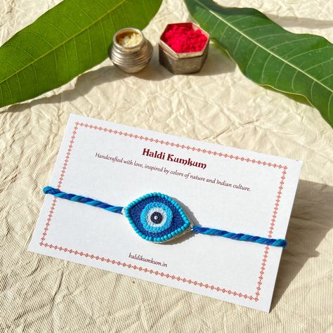 Rakhi Display Ideas, Rakhi Made By Hand, Bhabhi Rakhi Design Homemade, Rakhi Crochet Designs, Raki Design, Beads Rakhi Designs, Embroidery Rakhi Design, Aesthetic Rakhi Ideas, Latest Rakhi Designs Handmade 2023