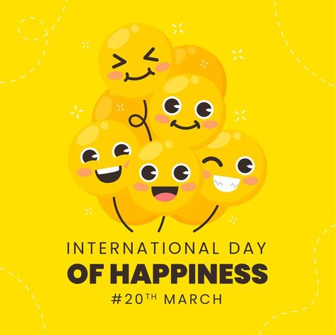 Happiness Day Ideas, International Happiness Day, Happiness Day, Previous Question Papers, Day Of Happiness, World Smile Day, International Day Of Happiness, Smiley Emoji, Birthday Wishes Quotes