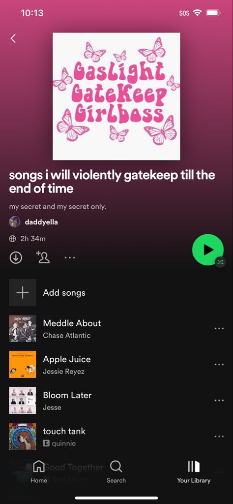 #gatekeep #gaslight #girlboss #spotify #playlist Girlboss Playlist, Girlboss Playlist Names, Gatekeep Gaslight Girlboss, Gaslight Gatekeep Girlboss, Jessie Reyez, Gas Lights, Till The End, Name It, Spotify Playlist