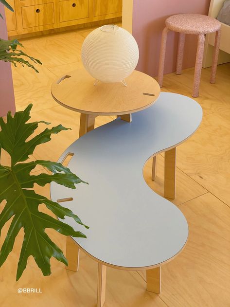 Pop Art Coffee Table, Unconventional Furniture, Wavy Furniture, Curvy Table, Squiggle Table, Circle Side Table, Wavy Table, Scandi Coffee Table, Playful Furniture