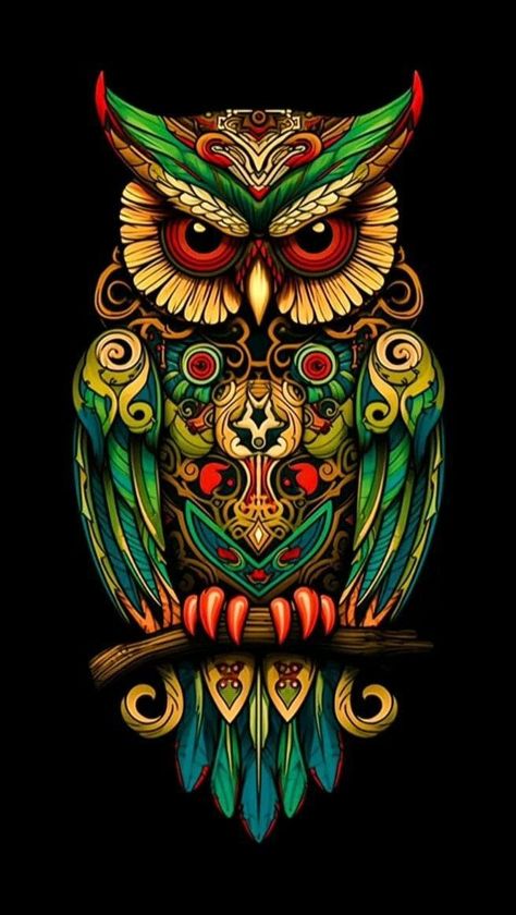 Colorful Owl Art, Owl Wallpaper Iphone, Arte Pin Up, Cute Owls Wallpaper, Owl Artwork, Owl Wallpaper, Owl Wall Art, Lion Painting, Print Design Art