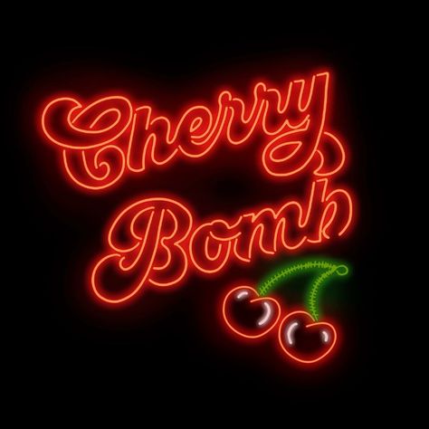 𝖄𝖛𝖔𝖓𝖓𝖊 on Instagram: “🍒Cherry Bomb💣 Neon art done by yours truly  Since today is the start of my spring break I thought I’d catch up on art that I’ve been…” Cherry Pics, Cherry Boom, Tyler Spangler, Pretty Punk, Minimalist Luxury, Cherry Cola, Lit Wallpaper, Neon Aesthetic, Aesthetic Blue