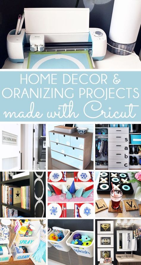 Learn to Use the Cricut for Home Decor & Organizing. Find lots of Cricut home decor ideas, Ciruct organizing projects, Cricut how to tutorials, as well as Cricut craft and gift ideas. Cricut Home Decor Ideas, Cricut Home Decor, Cricut Home, Organize Life, Fun Diy Craft Projects, Projets Cricut, Cricut Craft, Diy Cricut, Fun Diy Crafts