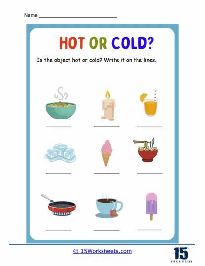 Sort and Classify: Hot and Cold Objects Worksheet for Kids Nursery Science Activities, Hot And Cold Worksheet Preschool, Critical Thinking Activities Preschool, Hot And Cold Worksheet, Hot And Cold Activities Preschool, Evs Worksheet, Scientific Knowledge, Weather Worksheets, Critical Thinking Activities