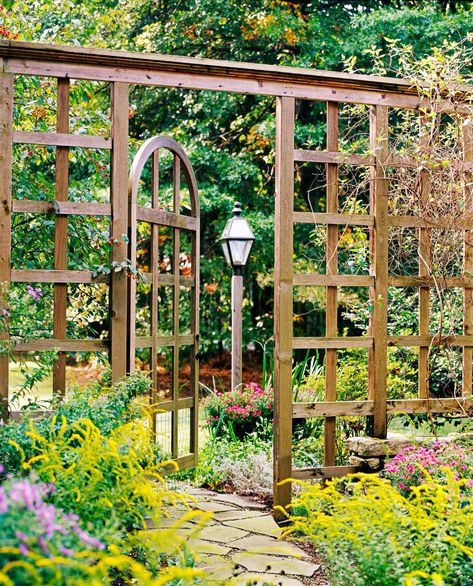 enclosed-garden-open-door-be0aa935 Gated Arbor, Garden Enclosure Ideas, Garden Enclosure, Deer Garden, Deer Resistant Garden, Garden Gates And Fencing, Enclosure Ideas, Deer Fence, Outdoor Baths