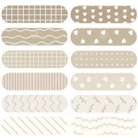 Brown Washi Tape Printable, Brown Washi Tape Png, Aesthetic Washi Tape Png, Aesthetic Brown Pastel, Cute Aesthetic Brown, Aesthetic Marron, Washi Tape Aesthetic, Brown Stickers, Washi Tape Png