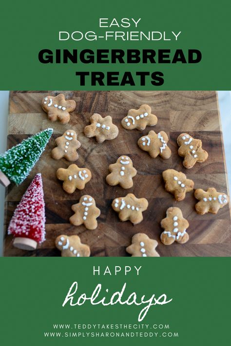 This easy homemade gingerbread dog treat recipe will get you in the mood for Christmas. The recipe calls for six ingredients and your dog will love them! Dog Gingerbread Cookies, Gingerbread Dog Treats, Gingerbread Dog Treats Recipe, Christmas Dog Treats Homemade, Dog Treats To Make, Pumpkin Bread Mix, Gingerbread Dog, Butternut Squash Kale, Christmas Dog Treats