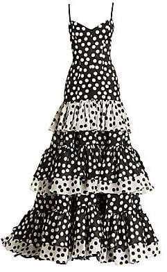 Carolina Herrera Women's Polka Dot Tiered Mermaid Gown Polka Dot Theme, Lots Of Clothes, Trendy Dresses Summer, Ruffle Gown, Barbie Dress Fashion, Mixed Prints, Shirts And Blouses, Mermaid Gown, Fancy Pants