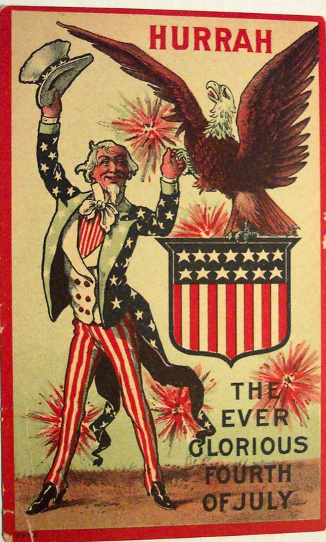 vintage-postcard---4th-of-july_3592142719_o #usa #military #memorialday #veteransday #vintage #retro #fourthofjuly #ads #photos #patriotic #america Vintage Fourth Of July, Patriotic Images, Patriotic Pictures, Vintage Patriotic, Patriotic Art, Graphic Ideas, Army Flag, Veteran’s Day, The Fourth Of July