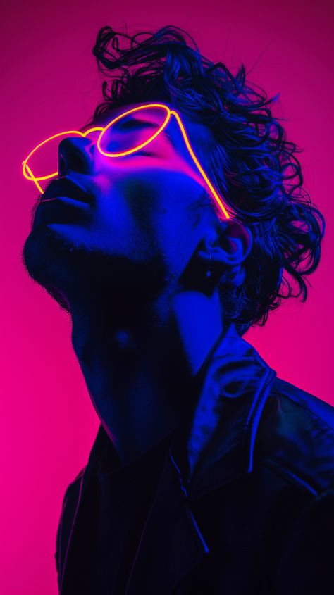 #Man #NeonGlow #DarkPink #DarkBlue #PartyStyle #NightOut #9:16AspectRatio #TheCandie Dark Neon Photoshoot, Neon Astethic, Neon Lights Photography, Colour Gel Photography, Neon Photoshoot, Dripping Gold, Album Photoshoot, Lighting References, Portraits Men