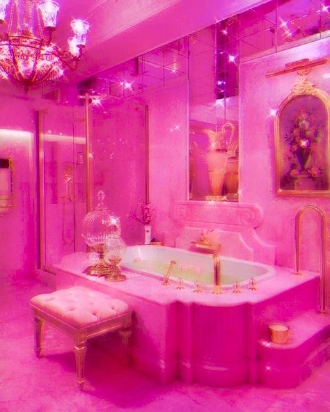 hot pink luxury bathroom aesthetic Hot Pink Bathrooms, Hot Pink Room, Hot Pink Bedrooms, Aesthetic Widgets, Hot Pink Wallpaper, Fav Products, Pink Tumblr Aesthetic, Pink Bedrooms, Girly Room