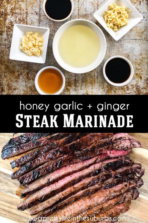 Chuck Steak Marinade, Ginger Steak, Bacon Board, Cuts Of Steak, Easy Steak Marinade Recipes, Steak Marinade Easy, Marinade Flank Steak, Teriyaki Steak, Steak Marinade Recipes