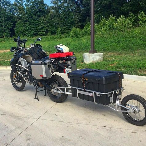 Adventure Bike Motorcycles, Homemade Trailer, Three Wheel Bicycle, Bike Trailer Hitch, Lightweight Trailers, Bmw F800gs, Idea Box, Cycle Gear, Kombi Home