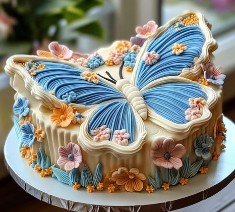 Birthday Cake Alternatives, Cake Alternatives, Butterfly Birthday Cakes, Beautiful Cake Designs, Creative Cake Decorating, Gateaux Cake, Creative Birthday Cakes, Beautiful Birthday Cakes, Pastel Decor