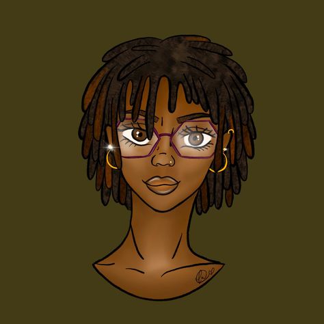 Dread Lock Drawing Reference, Dreads Pfp Drawing, Locs Wallpaper Art, Black Anime Women With Locs, Loc Cartoon Art, Loc Art Artworks Black Women, Locs Art Artworks Black Women, Locs Pfp Anime, Locs Cartoon Black Women