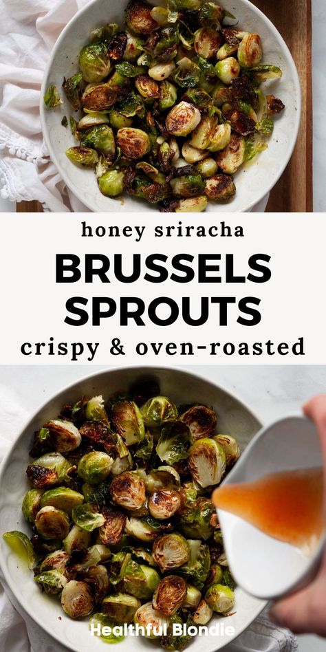 This is the crispiest oven roasted brussels sprouts recipe with honey sriracha sauce! They’re sweet and perfectly caramelized. The best gluten-free, dairy-free, and healthy side dish for any dinner! Sriracha Brussel Sprouts, Honey Sriracha Brussel Sprouts, Beef Stew Recipe Oven, Pasta Recipes Alfredo, Keto Side, Sprouts Recipe, Vegetarian Side Dishes, Roasted Brussel, Veggie Tales