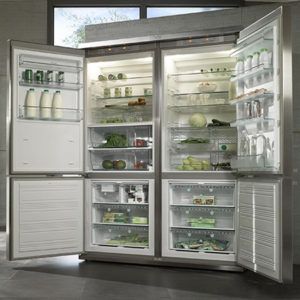 Homedit is a design blog featuring interior design ideas, architecture, modern furniture, diy projects and tips. Miele Refrigerator, 4 Door Fridge, 4 Door Refrigerator, Refrigerator And Freezer, Large Refrigerator, Kitchen Pantry, French Door Refrigerator, Kitchen Items, Kitchen Style