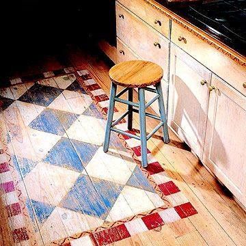 Painted Kitchen Floors, Painted Porch Floors, Design Hall, Painted Wood Floors, Checkerboard Floor, Painted Floor, Stenciled Floor, Porch Flooring, Painted Rug