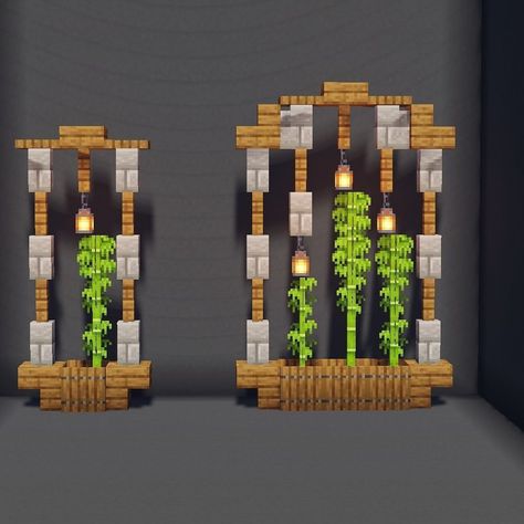 Mc Decoration Ideas, Mc Decor Ideas, Chandelier Minecraft Ideas, Minecraft Room Decor In Game, Minecraft Stained Glass Window, Minecraft Workshop Ideas, Bamboo Decoration Ideas, Minecraft Cool Ideas, Minecraft Decoration Ideas