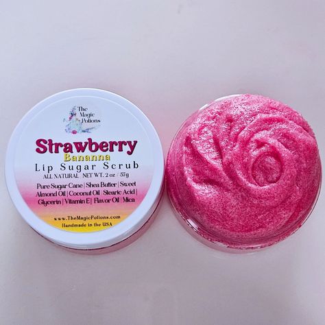 Strawberry Sugar, Magic Potions, Lip Scrubs, Sugar Lip Scrub, Birthday Activities, Sugar Lips, Flavored Oils, Your Lips, Lip Scrub