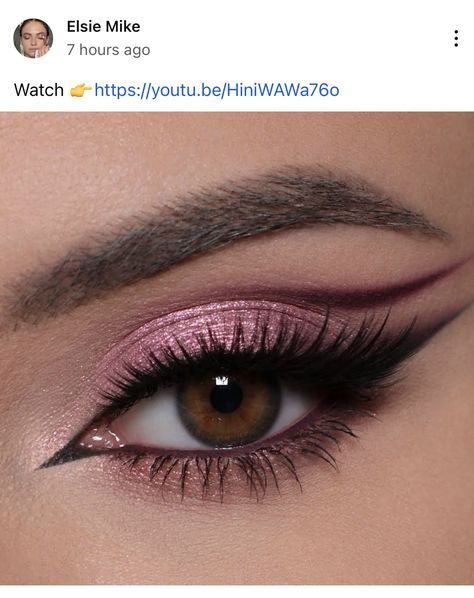 Red Purple Eye Makeup, Eye Makeup For Magenta Dress, Burgundy Eye Makeup Look, Purple Lips Makeup, Maroon Makeup, Burgundy Makeup Look, Plum Makeup, Makeup Baddie, Burgundy Eye Makeup