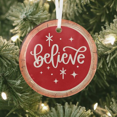 Believe Christmas Holiday Wood Slice Ornament Kids, Wood Disk Ornaments, Wood Disc Ornaments, Wood Slice Art Christmas, Christmas Wood Slice Ornaments, Christmas Diy Ornaments, Painted Wood Slice Ornaments, Wood Slice Ornaments, Believe Christmas