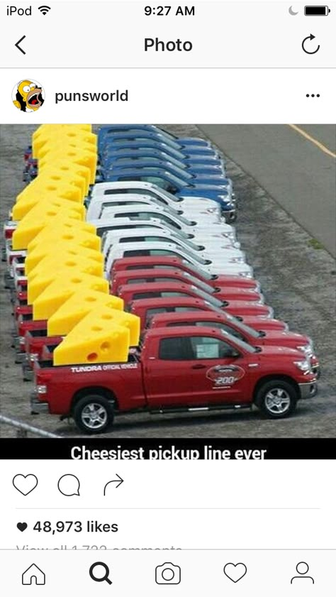 Funny Pick, Pick Up Lines Cheesy, Cheesy Jokes, Pick Up Lines Funny, Pick Up Truck, Love Puns, Clean Humor, Pick Up Lines, Funny Puns