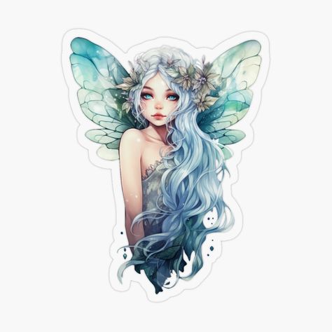 Get my art printed on awesome products. Support me at Redbubble #RBandME: https://www.redbubble.com/i/sticker/untitled-by-untitled/148554277.O9UDB?asc=u Fairies Stickers, Forest Stickers, Fairy Stickers, Plastic Stickers, Forest Fairy, Magical Forest, Bottle Caps, Scrapbook Stickers, Printable Stickers