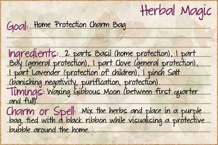 Home Protection Charm Bag Spell Cards, 20 Something, Magickal Herbs, Mojo Bags, Herb Gardening, Witch Spell Book, Book Of Shadow, Witchy Crafts, Herbal Magic