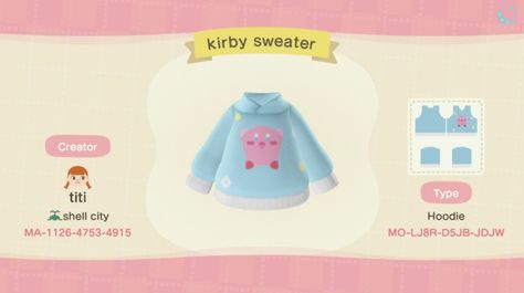 Animal Crossing Zipper, Animal Crossing Blue Dress, Animal Crossing Hoodie, Animal Crossing Hoodie Design, Animal Crossing Brimmed Hat Design, Kirby, Animal Crossing, Animals