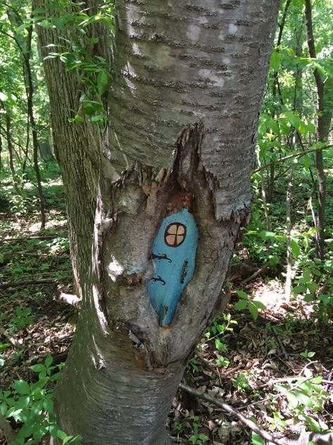 fairy 6 Painted Fairy Doors On Trees, Fairy Doors On Trees, Tree Scenery, Diy Nature, Fairy Garden Doors, Fairy Tree Houses, Types Of Fairies, Faeries Gardens, Fairy Furniture